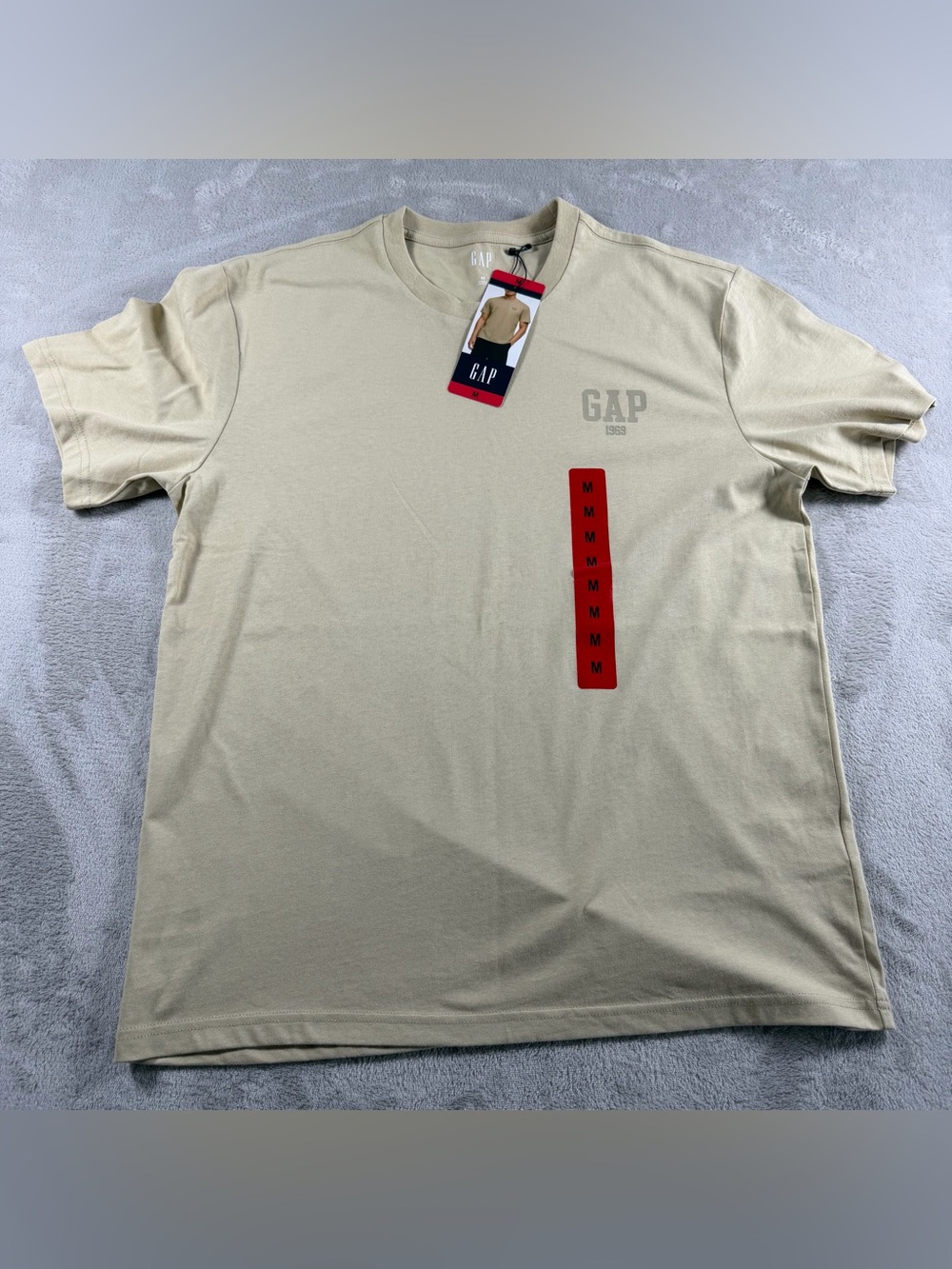 GAP 1969 Logo Graphic T-Shirt Mens M Tan Beige Cotton‎ Short Sleeve Crewneck